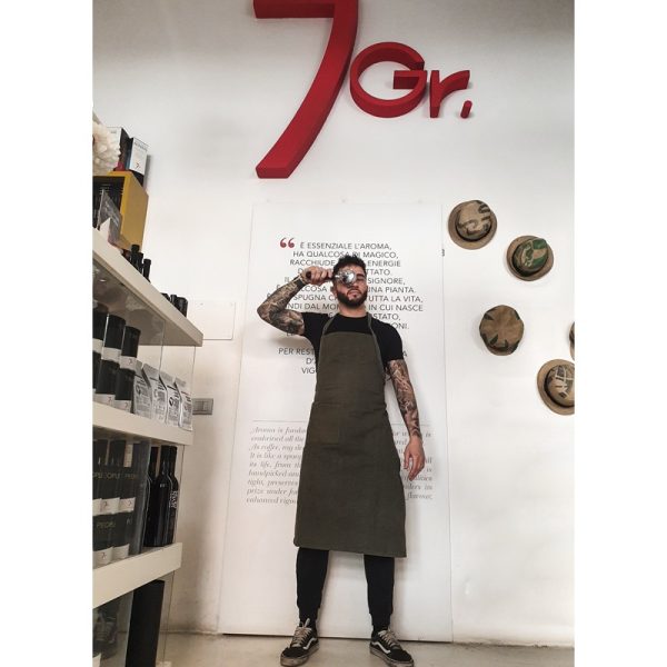 OLD TENT MAT FABRIC APRON